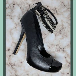 BEBE Elle Pump with Embellished Ankle Straps